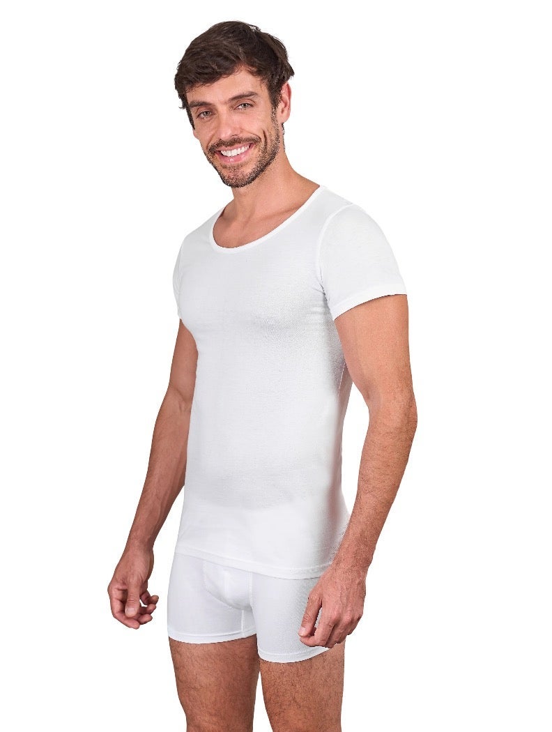 DICE Men Half Sleeves Undershirt Bundle of 6 White Shirts (100% Cotton) - Image 4